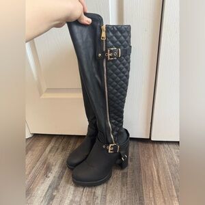 Quilted Knee-High Boots